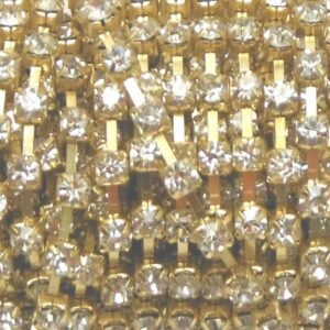 Cadena con strass de 3mm de grosor (20cms) transparente con base dorada