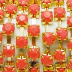 Cadena con strass de 6mm de grosor mate (20cms) coral