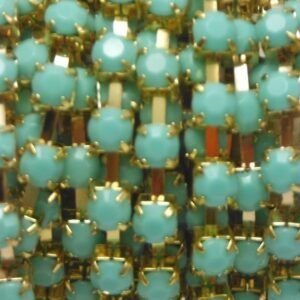 Cadena con strass de 6mm de grosor mate (20cms) turquesa