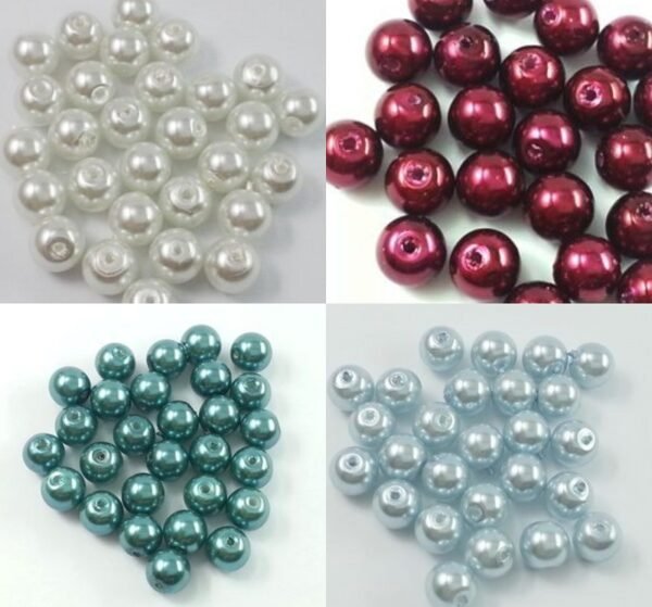 Perlas lacadas 6mm  (10 unidades ) 17 colores