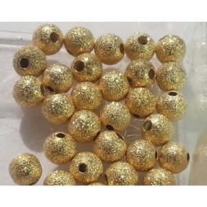 Bola metal efecto diamantado 6mm color oro