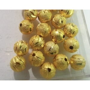 Bola metal efecto diamantado grabada 10mm color oro