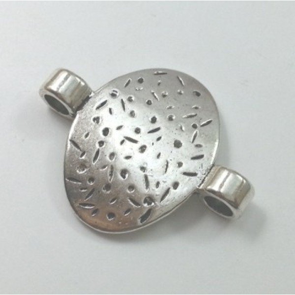 Pasador chapa ovalada dos pases, color plata