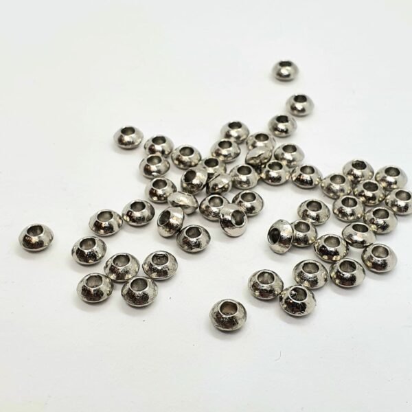 Abalorio rondel ovni plata (25u) - Imagen 2