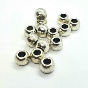 Abalorio rondel de 10mm grueso plata