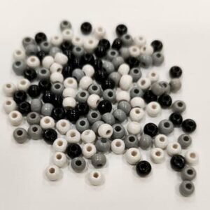 mix bolas madera 4mm blanco gris y negro